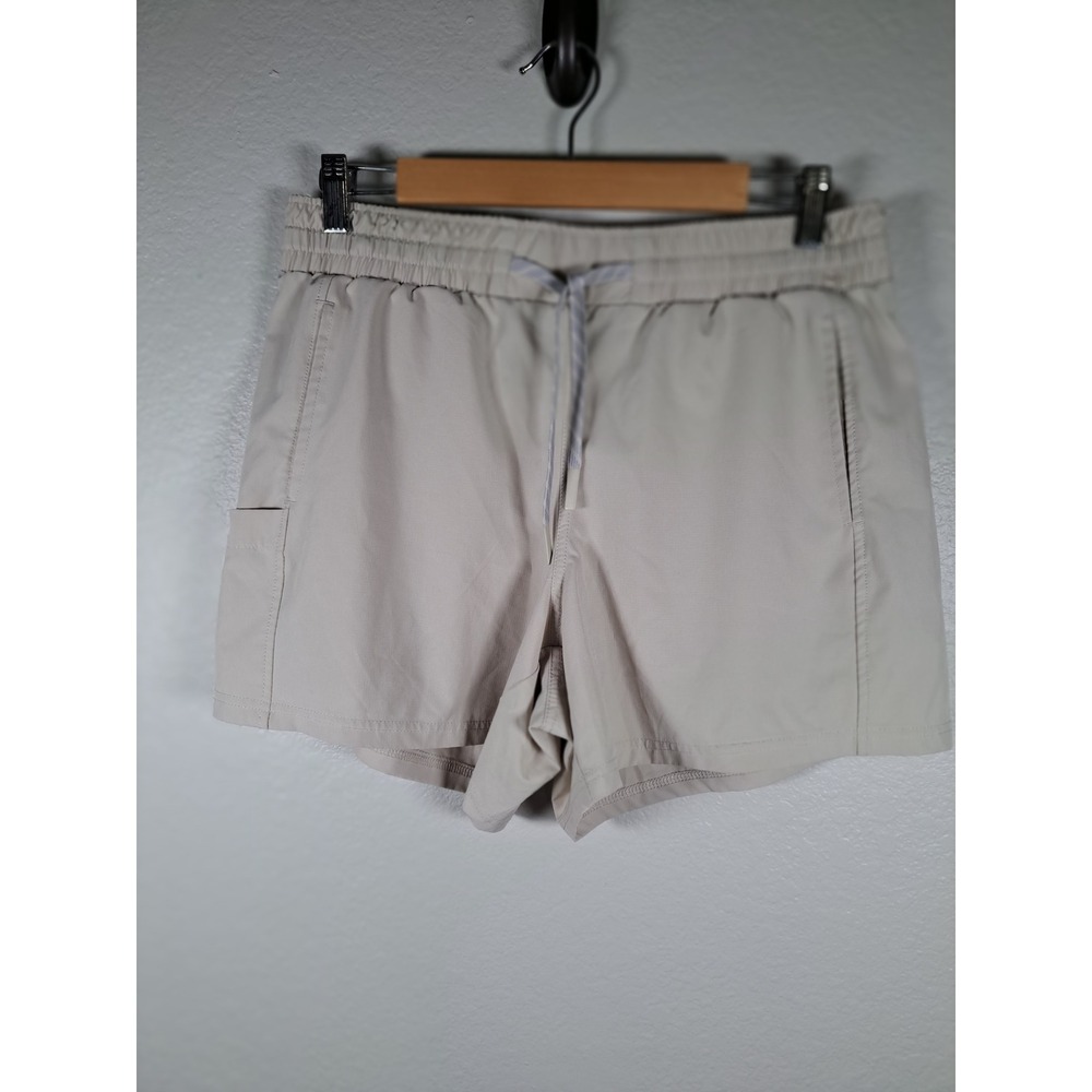 Pacific Trail Mens Tan Ripstop Hiking Shorts Medium Elastic Waist Drawstring Pkt